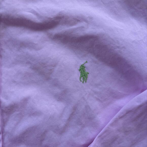 Polo Ralph Lauren Men Button Up Shirt Size XXL Pink Green Pony Vtg Embroidered - Picture 3 of 5